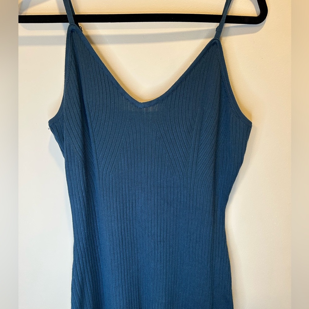 Teal Blue Bodycon Spaghetti Strap Sweater Dress XL - Picture 3 of 14